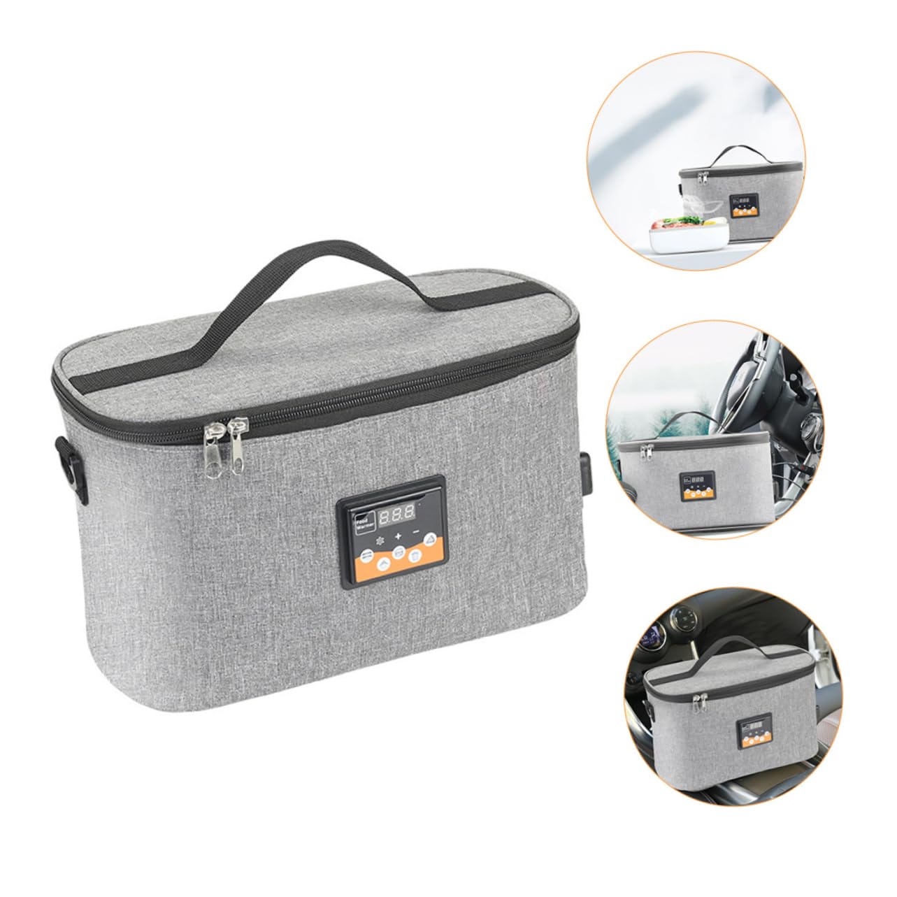 ULTECHNOVO Chauffe-biberon Portable 8l en Tissu Oxford, Affichage la Température Instantanée, Prise 12v et Sangle, pour Voiture et Extérieur