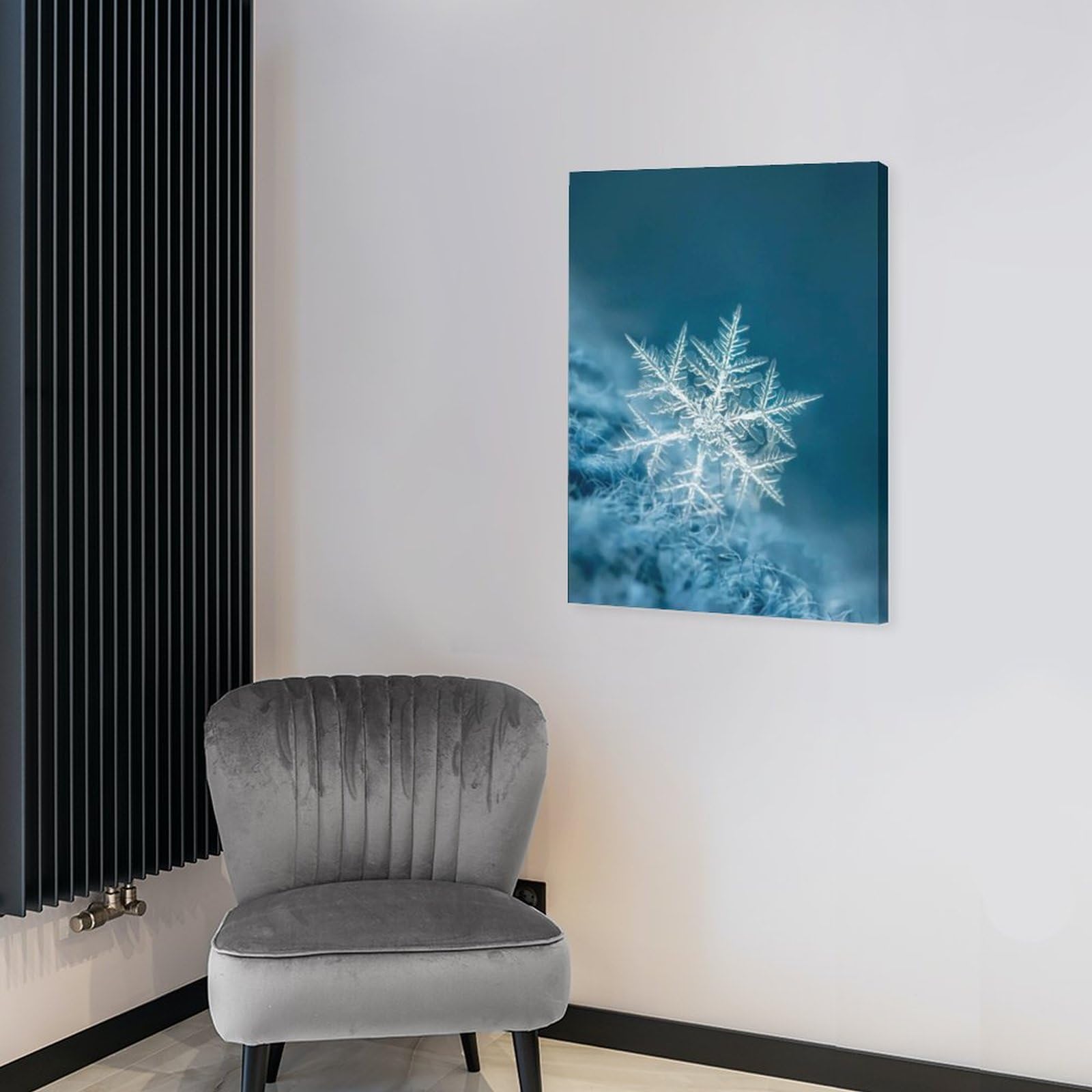 Amazon.co.jp: 絵画 雪の結晶のクローズアップインテリア 絵画 幻想的