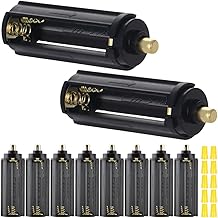 10pcs AAA Battery Holder Pointed Black Cylindrical Battery Storage Case Holder with Wiring Cap for 3 x 1.5V AAA to 18650 Batteries 3 x 1.5V AAA Batteries Flashlight Torch RC