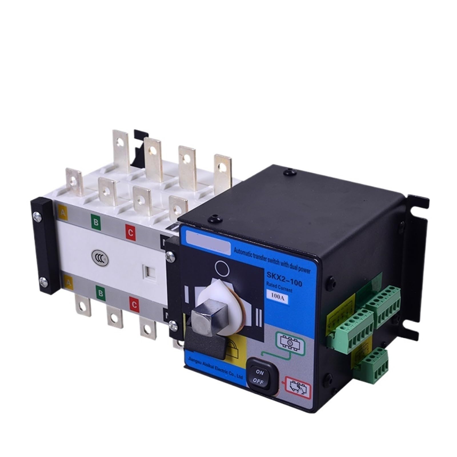 1 interruttore di trasferimento automatico ATS da 100 A a 4 pin per generatore diesel, controller di parti e protezione di sicurezza.