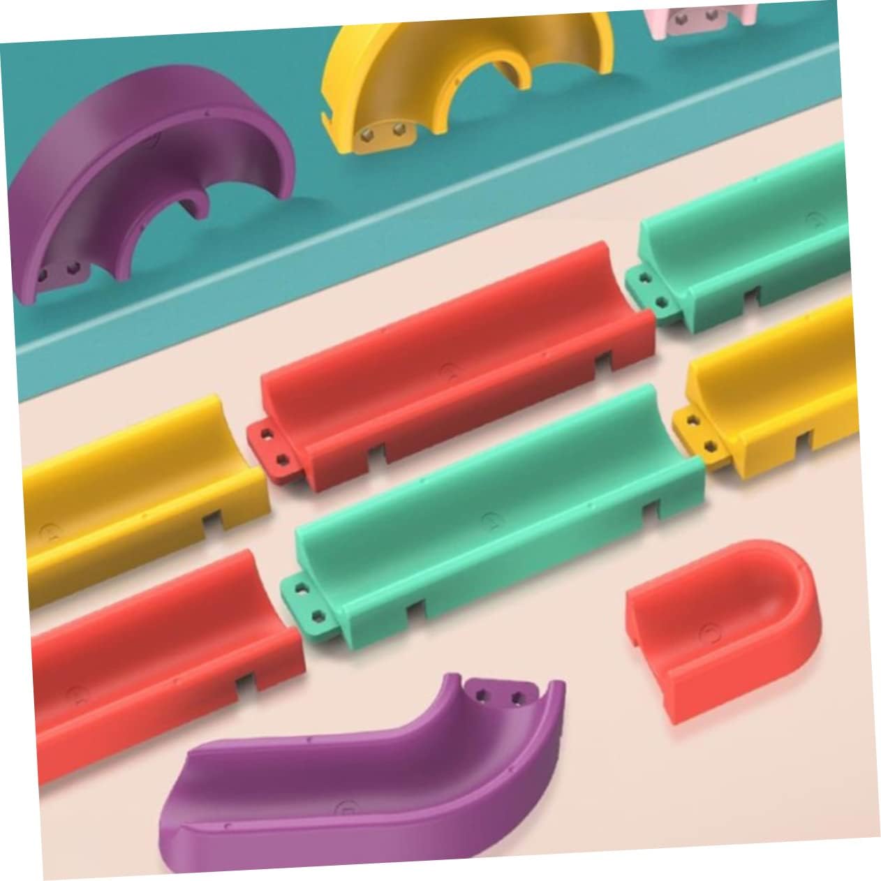 Healifty Colorful Marble Run Building Track for DIY Educational Playset to Develop Fine Motor Skills and Cognitive Ability Easy to Assemble for Birthday Gift