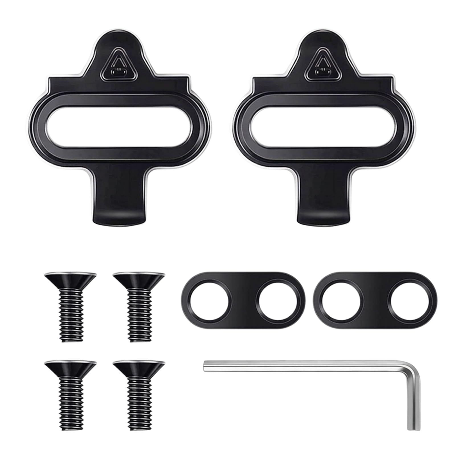 SPD Cleats for MTB & Spin Shoes - Durable 2-Bolt Clipless Pedal Set, Black