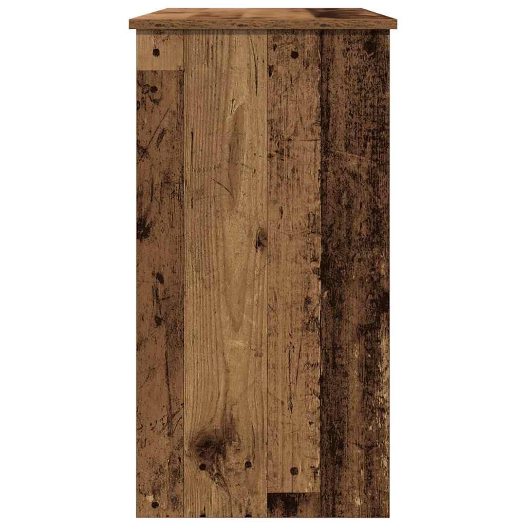 Escritorio con aspecto de madera envejecida, 80 x 40 x 75 cm, con amplia superficie de trabajo y espacio de almacenamiento para oficina en casa, oficina y estudio, versátil mesa de ordenador