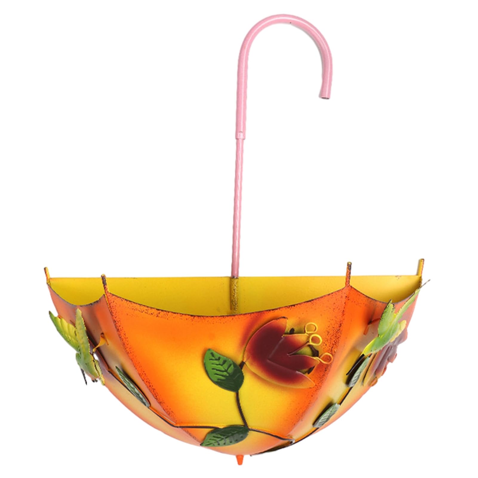 Tuxoiou Umbrella Shaped Planter, Hanging Planters with Drainage Inverted, Vintage Creative Decorative Plant Basket for Patio Porch Backyard Courtyard Terrace Balcony Orange