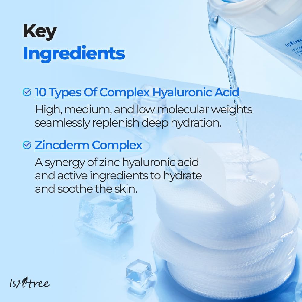 ISNTREE Ultra-Low Molecular Hyaluronic Acid Zinc Cooling Toner Pad (60 Pads) - Image 7