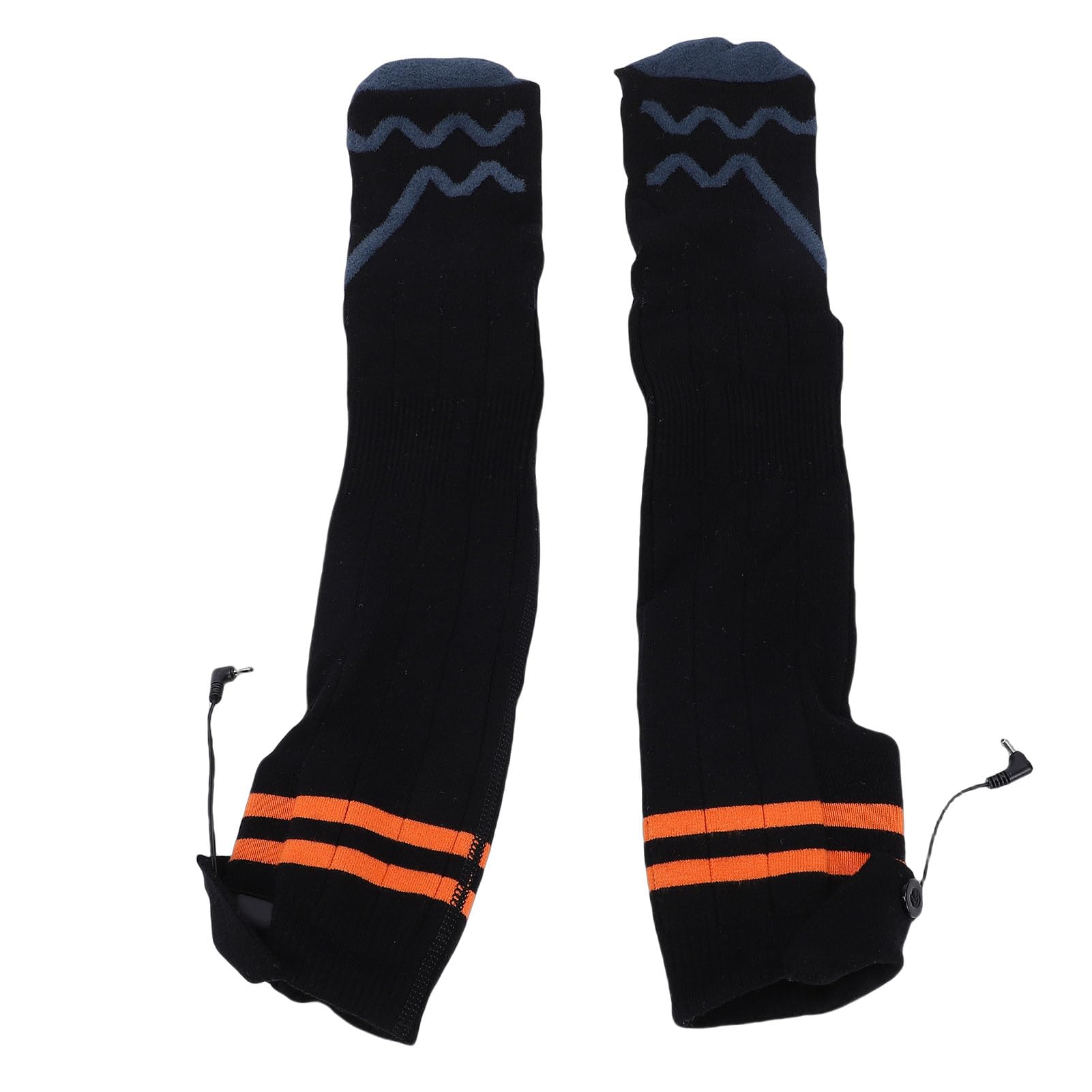 Calcetines Térmicos Recargables Lavables a Máquina con 4 Configuraciones de Calefacción para Hombres Mujeres Actividades de Invierno Al Aire Libre Fibra de Poliéster Naranja Negro 2 Pares