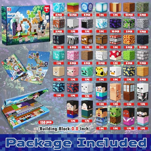 Image of 200 PCS 0.8in Magnetic Blocks - Magnet Toys, Magnetic Building Blocks Cubes, Stacking Magnets, School STEM Toys Birthday Gifts for Boys and Girls Age 3+ Years Old (Theme: Adventure World)