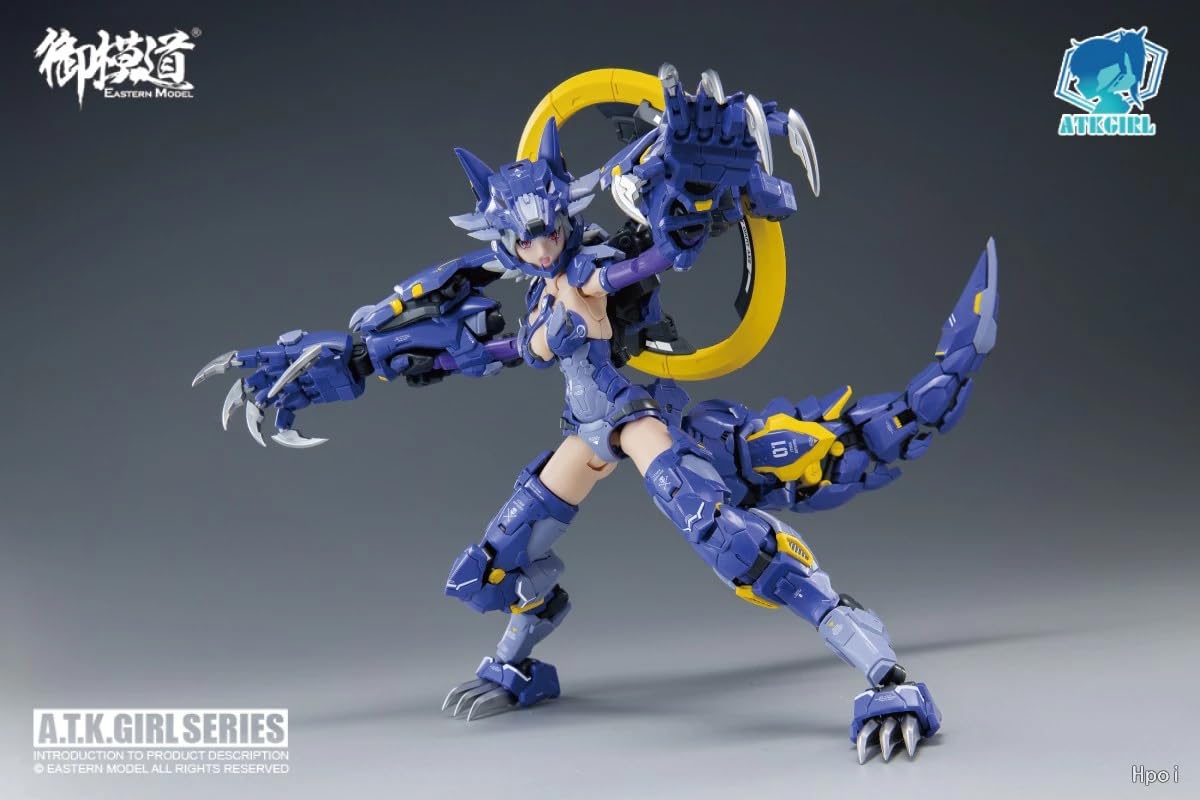 E-Model ATK Girl Fenrir 1/12 - Kit de modelo de plástico Wolf Mecha Girl de 170 mm, figura de anime articulada sin montar con accesorios de armas, modelo para construir de la serie Endless