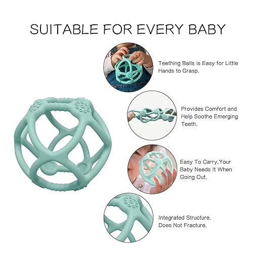 Miniatura 4 de Juguetes de dentición para bebés, silicona de grado alimenticio, sin BPA, juguetes de silicona para masticar bebés para calmar las encías del bebé,