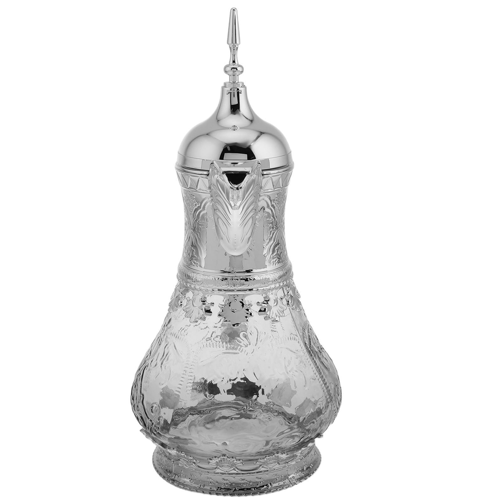 WOONEKY Große Glas wasserkanne Mittelmeer stil Ergonomisch mit Ausguss für Kalte Getränke Saft Kaffee Eistee für Partys und Alltag