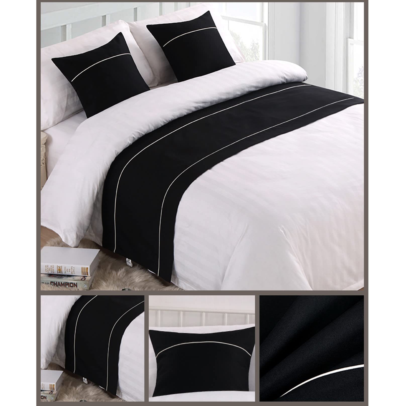 HLASMSPE Chemin de lit en lin pour pied de lit, écharpe, protection pour chambre à coucher, hôtel, couvre-lit, serviette de lit, beige, 50 x 180 cm, pour lit de 1,2 m HLASMSPE Chemin de lit en lin pour pied de lit, écharpe, protection pour chambre à coucher, hôtel, couvre-lit, serviette de lit, beige, 50 x 180 cm, pour lit de 1,2 m