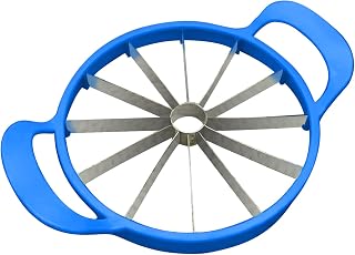 Large Watermelon Cutter Slicer Melon Cutter Stainless Steel Fruits Cutting Slicing Fruit Corer Tools Kitchen Gadget (Blue)