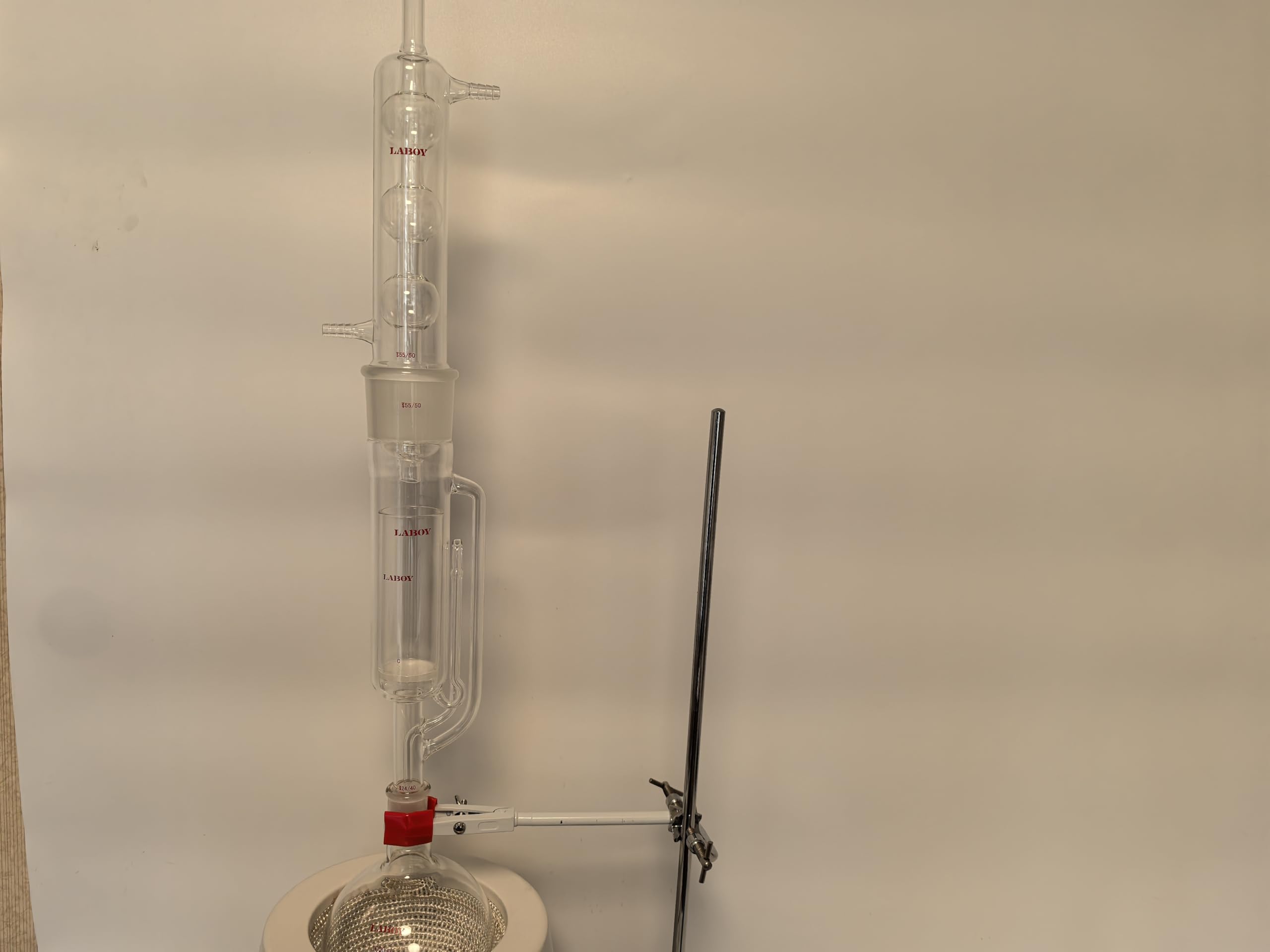 Laboy Szklana aparatura do ekstrakcji Soxhlet cały zestaw z przegubem 55/50 i 1000 ml kolba z płaskim dnem chemia organiczna laboratoryjny zestaw aparatów do destylacji