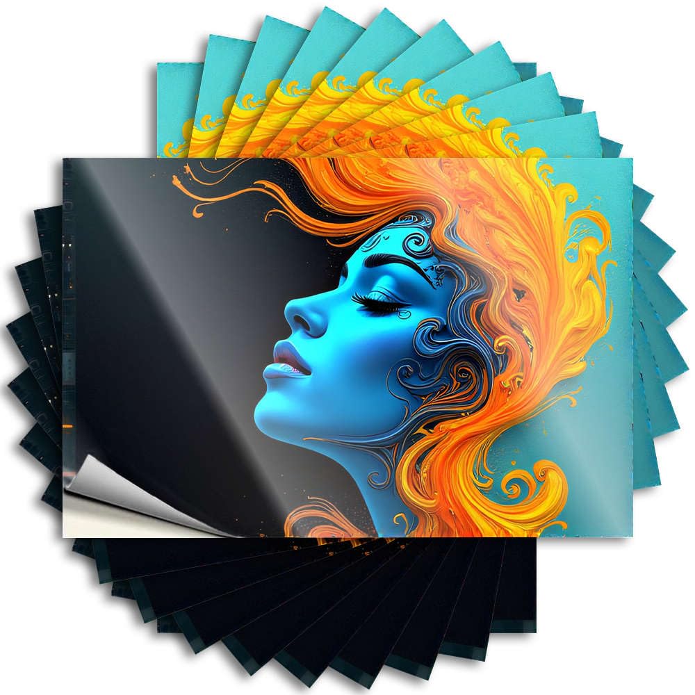 Aesthetic, Tattoos Bumper A Woman with Flowing Blue and Orange Hair | Dry Summer(8X12CM)