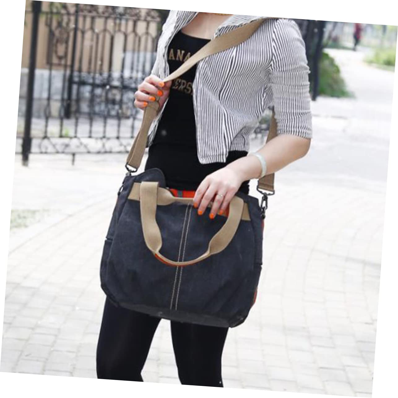 TENDYCOCO Borsa Tote in Tela in Stile Retrò Borse da Donna Borsa per La Spesa di Capacità Materiale