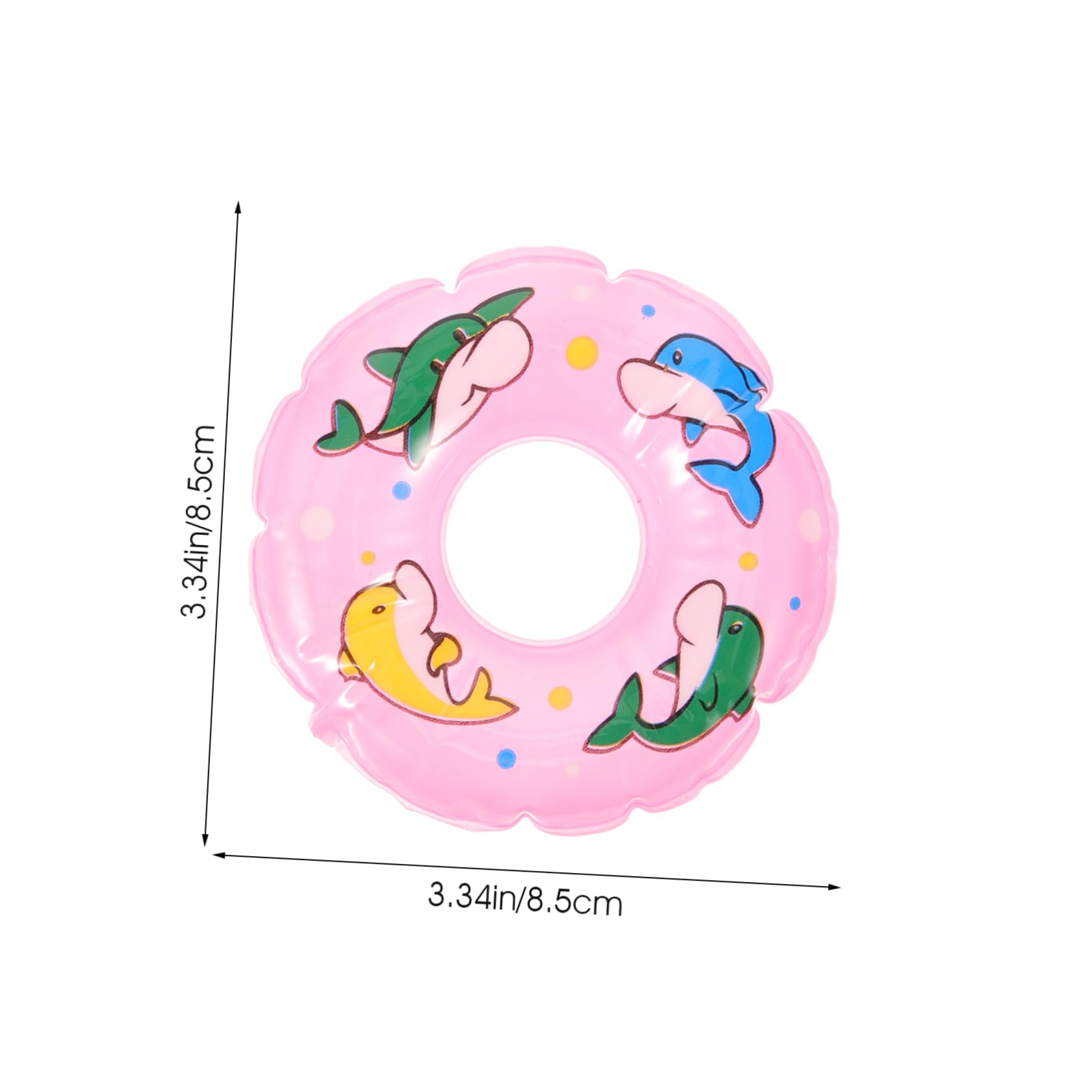 Kisangel 5pcs Mini Swim Round Shaped Swimming Tube Inflatable Miniatures Mini House Swim Rings Pool Float Party Swimming Float Mini House Photo Prop Adults Swim Plastic