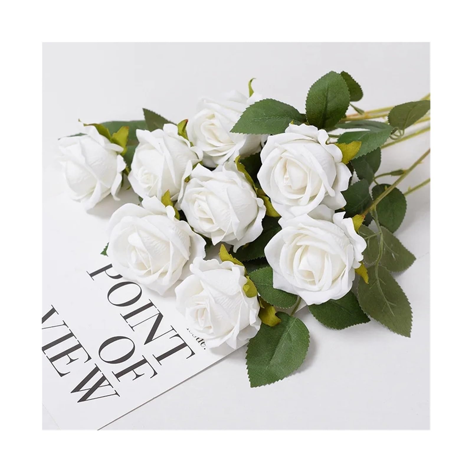 UBOHUZ 40pcs Roses Artificial Flowers Rose Flower Branch Red Realistic Fake For Wedding Home Decor for Wedding Bridal Bouquet(Color 2)