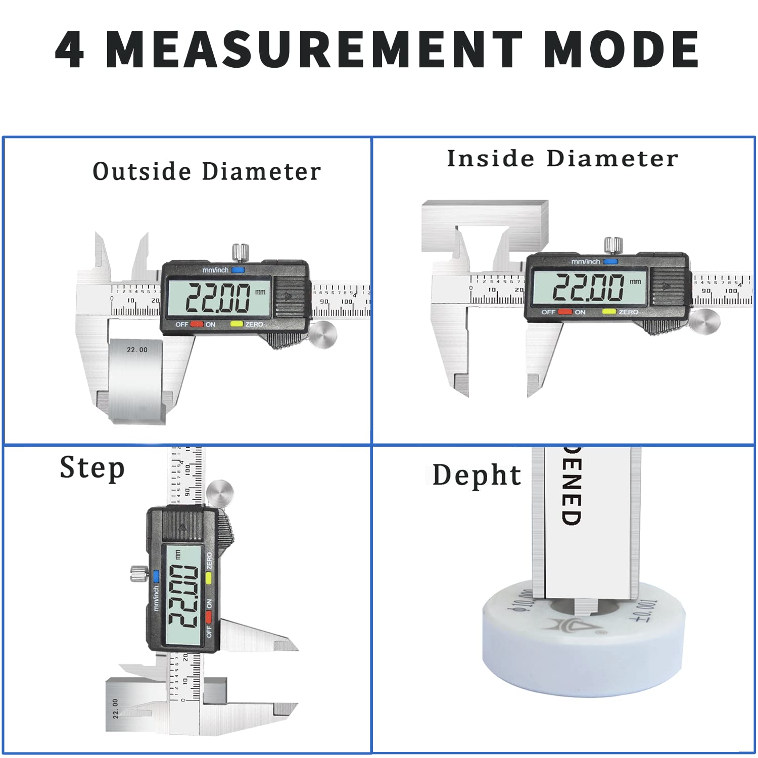 Calibro Digitale 150mm - Precisione &plusmn;0.02mm, Acciaio Inox, Display LCD
