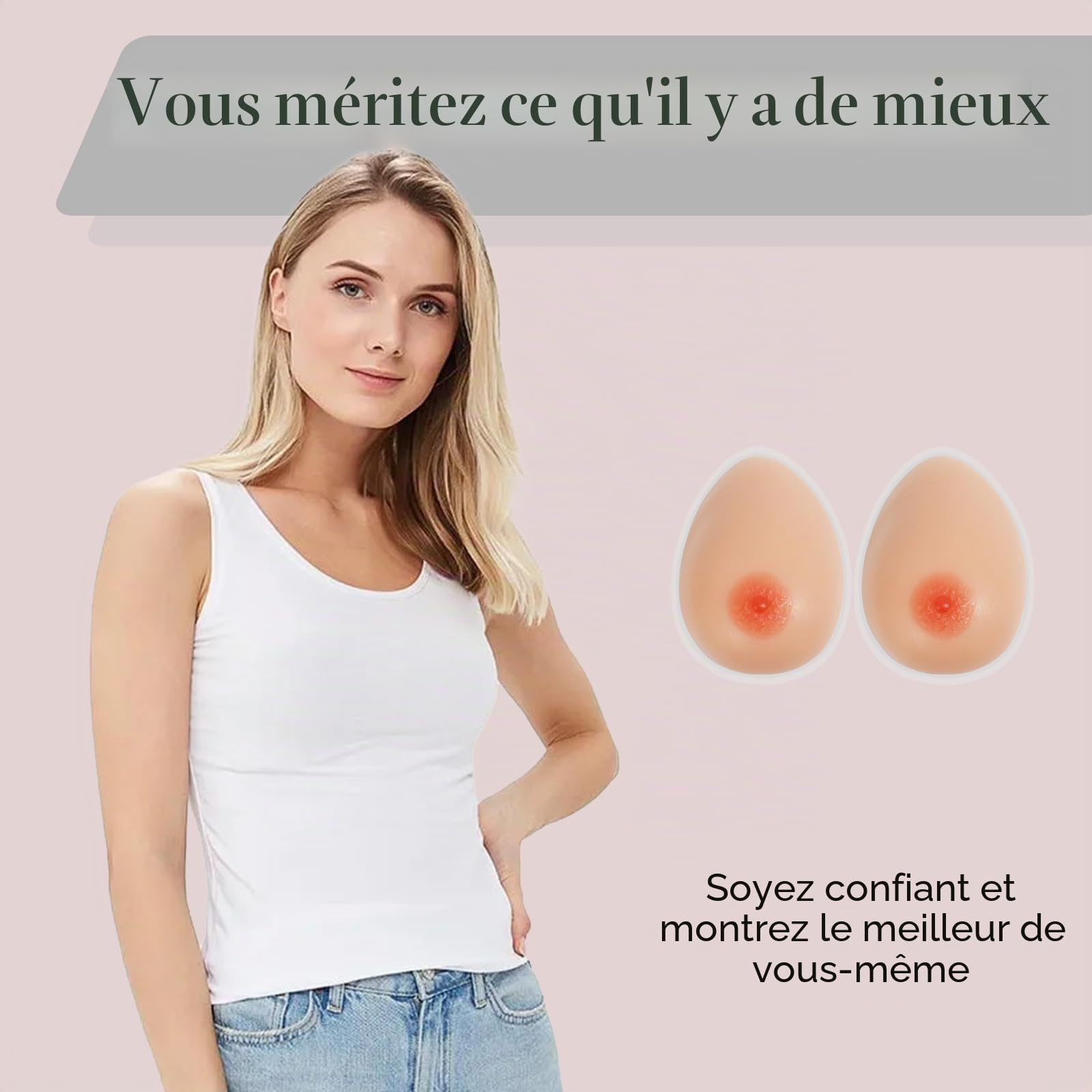 Windsleeping Faux seins auto-adhésifs en silicone pour prothèse mammaire mastectomie