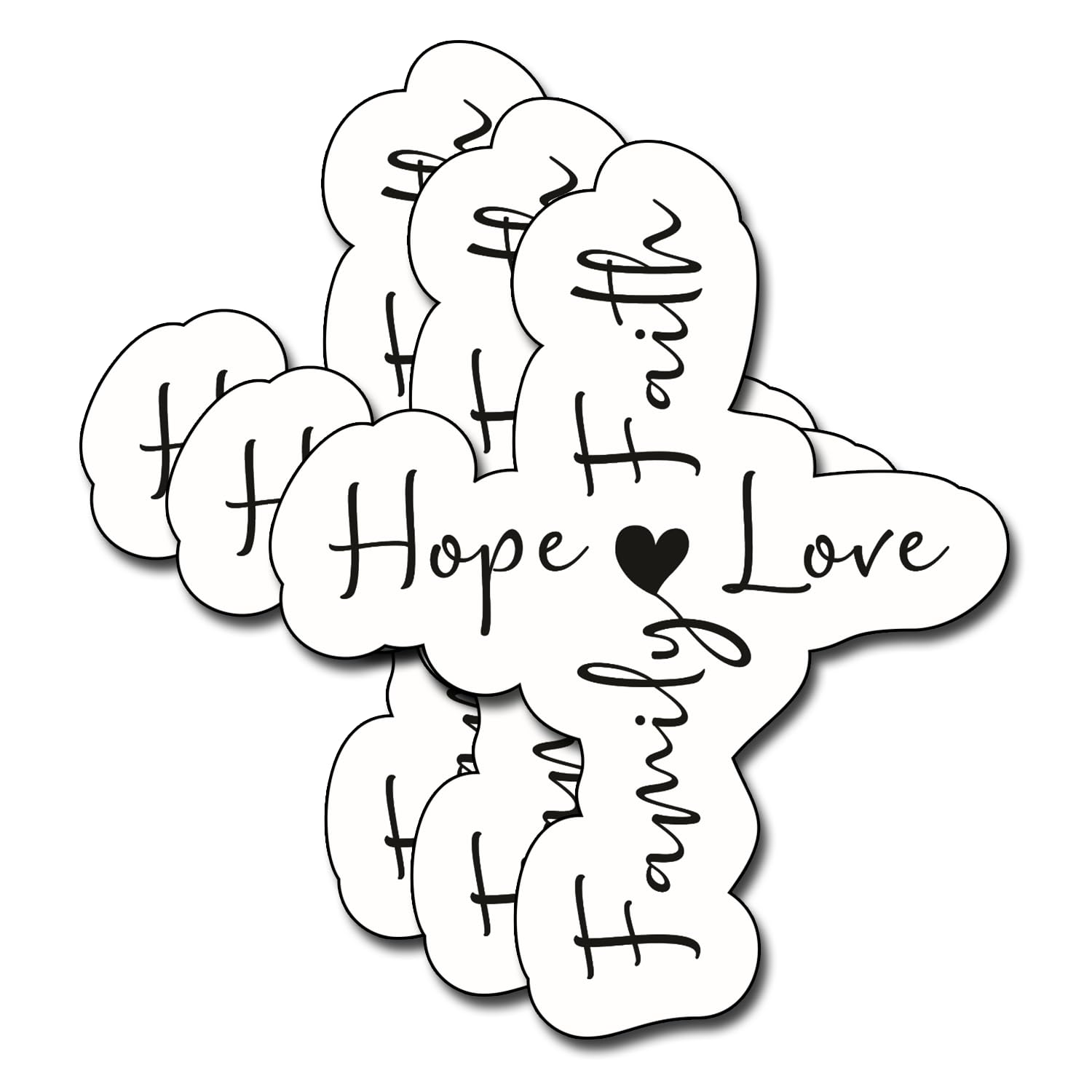 Photo 1 of (3Pcs) Faith Hope Love Family Sticker, Christian Gifts Decorate Books Laptop Phone, Water Bottles Kindles Stickers, Tumbler Sticker Waterproof Vinyl Decorate 2,8 x 3 Inch