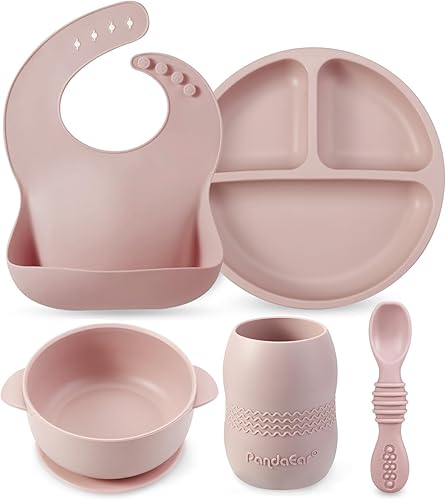 Miniatura 8 de PandaEar Juego de alimentación de silicona para bebés de 6 a 12 meses  Suministros de destete LED para bebés  Juego de alimentación para bebés