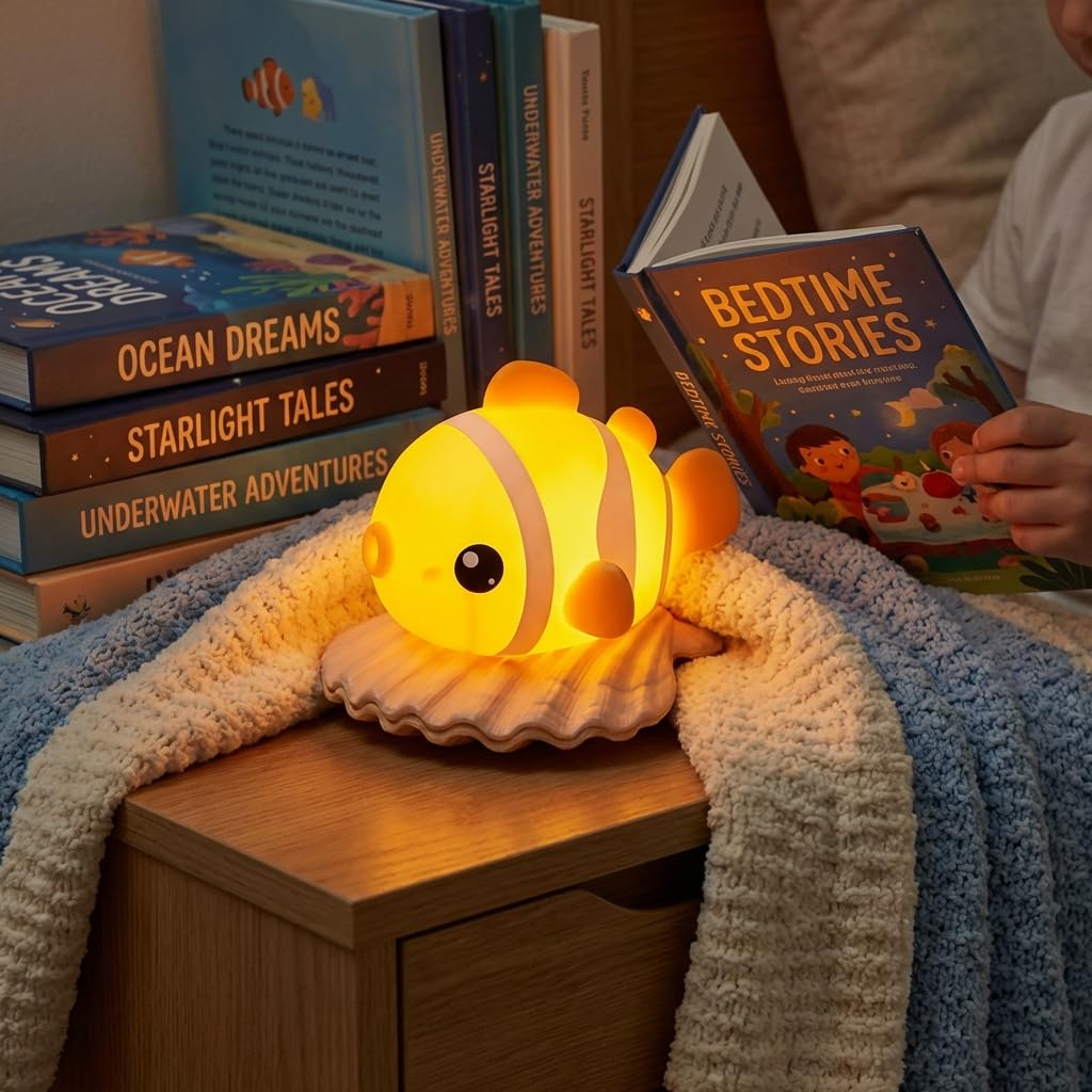 Amazon.com: AVACOM Cute Clownfish Night Light - Soft Squishy