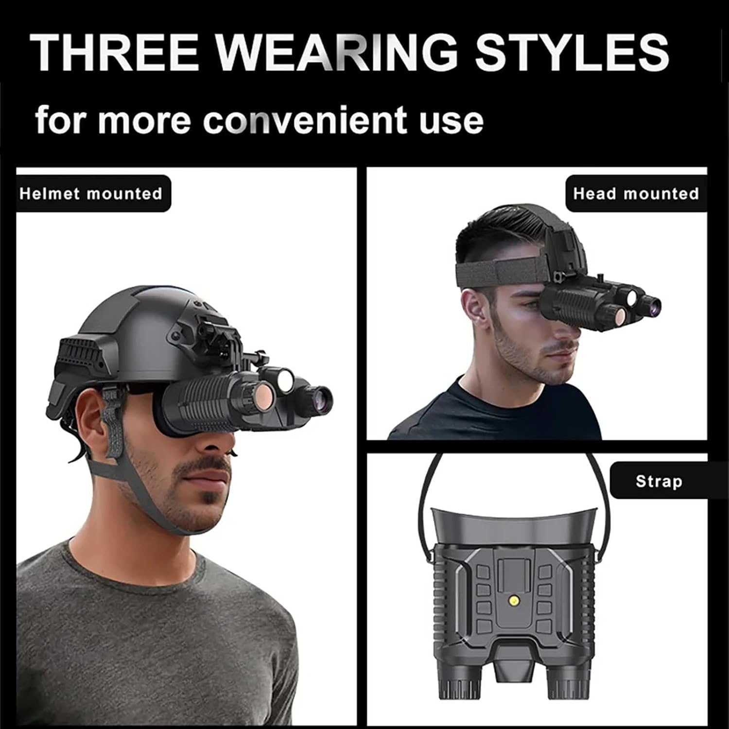 NV8161 Military Tactical Night-Vision Goggles Head Mounted, 4K HD IR Night Vision Binoculars with 8X Digital Zoom, Save Photo and Video with 32GB Memory Card, Built-in 3000Mah Battery