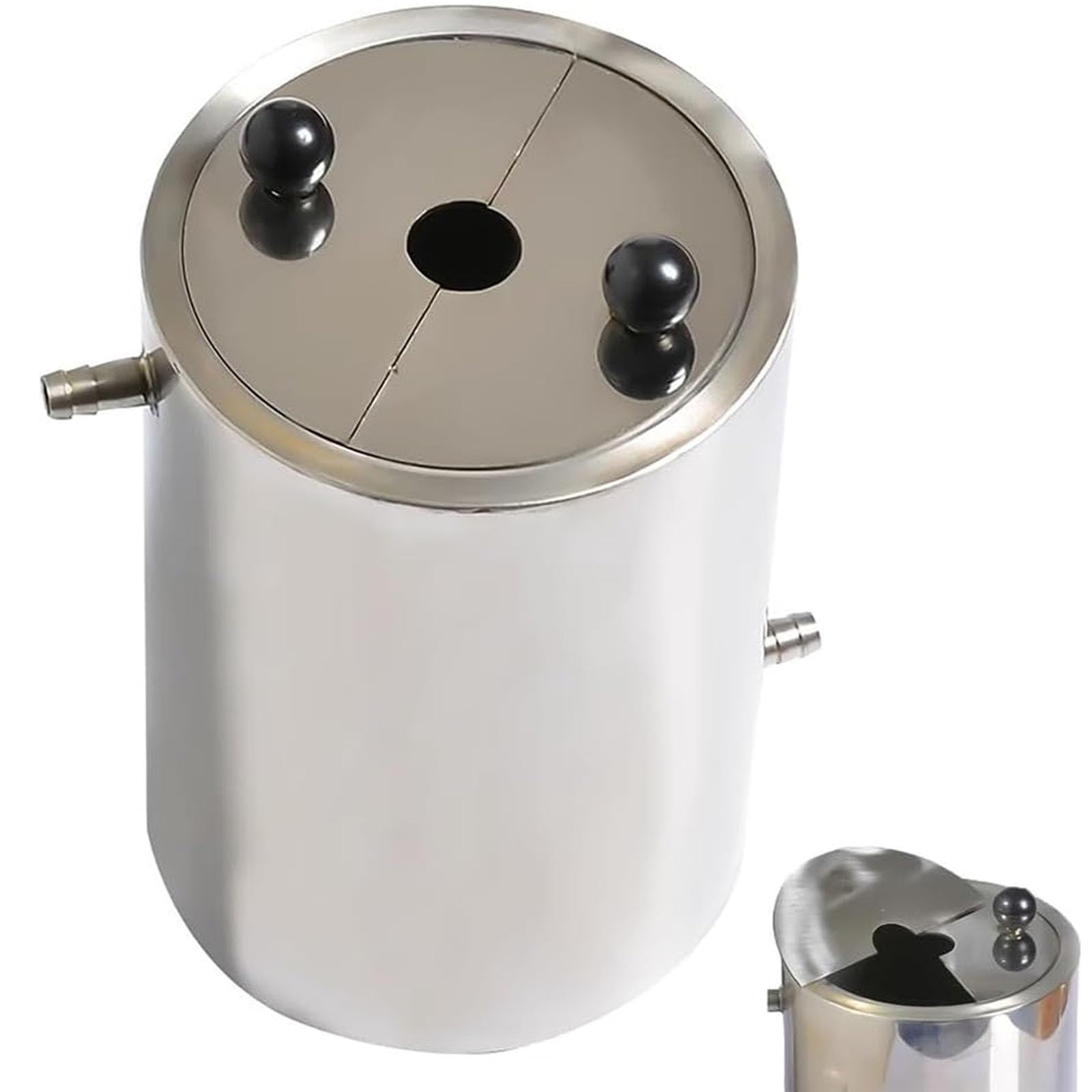 Réservoir De Dispersion À Double Enveloppe En Acier Inoxydable De 1,5 L, Réservoir De Laboratoire En Acier Inoxydable Avec 2 Couvercles, Équipé Dune Entrée Et Dune Sortie, Peut Recevoir De Leau