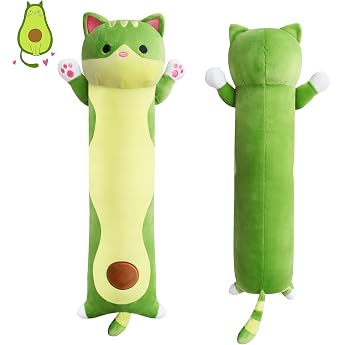 Lang Kuscheltier Katze 90cm Lang Avocado Stofftier Kissen Kawaii Pl schtiere Katze Spielzeug Pl schkissen F r KinderErwachsene