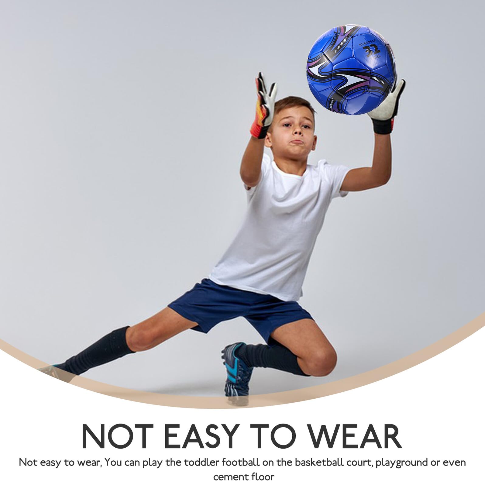 BESPORTBLE Pallone da Calcio Bambini 5 in PVC Cucito per Allenamento | Blu, per Partite e Attività Sportive, Tocco Gradevole, Resistenza All’usura