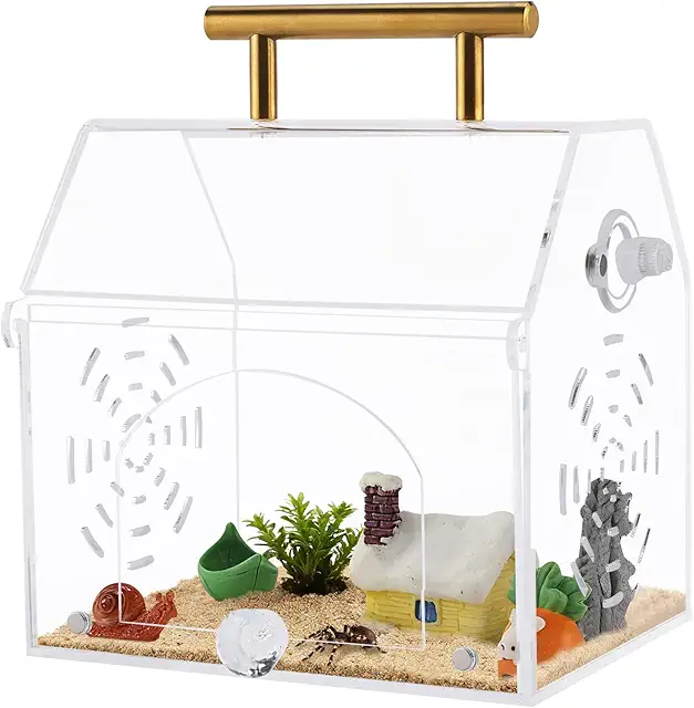 Homtone Mini Acryl Terrarium für Springspinnen & Schnecken mit Magnettür