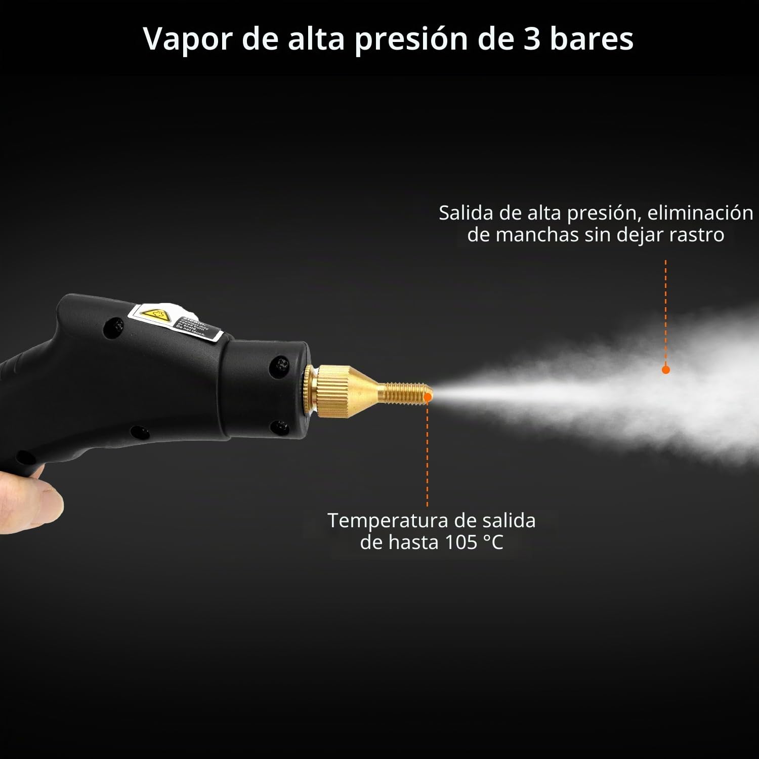 QWORK® Limpiador a vapor 2500w, limpiador de vapor de mano con cabezales de cepillo, para cocina, baño y garaje
