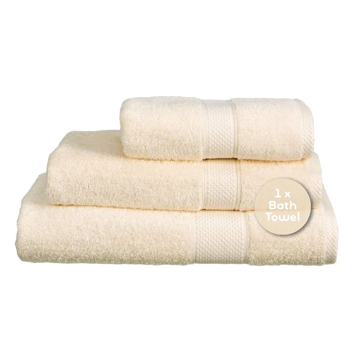 Imperial Turkish Bath Towel 2 Pack - Cream Cotton - Ringspun Combed Cotton