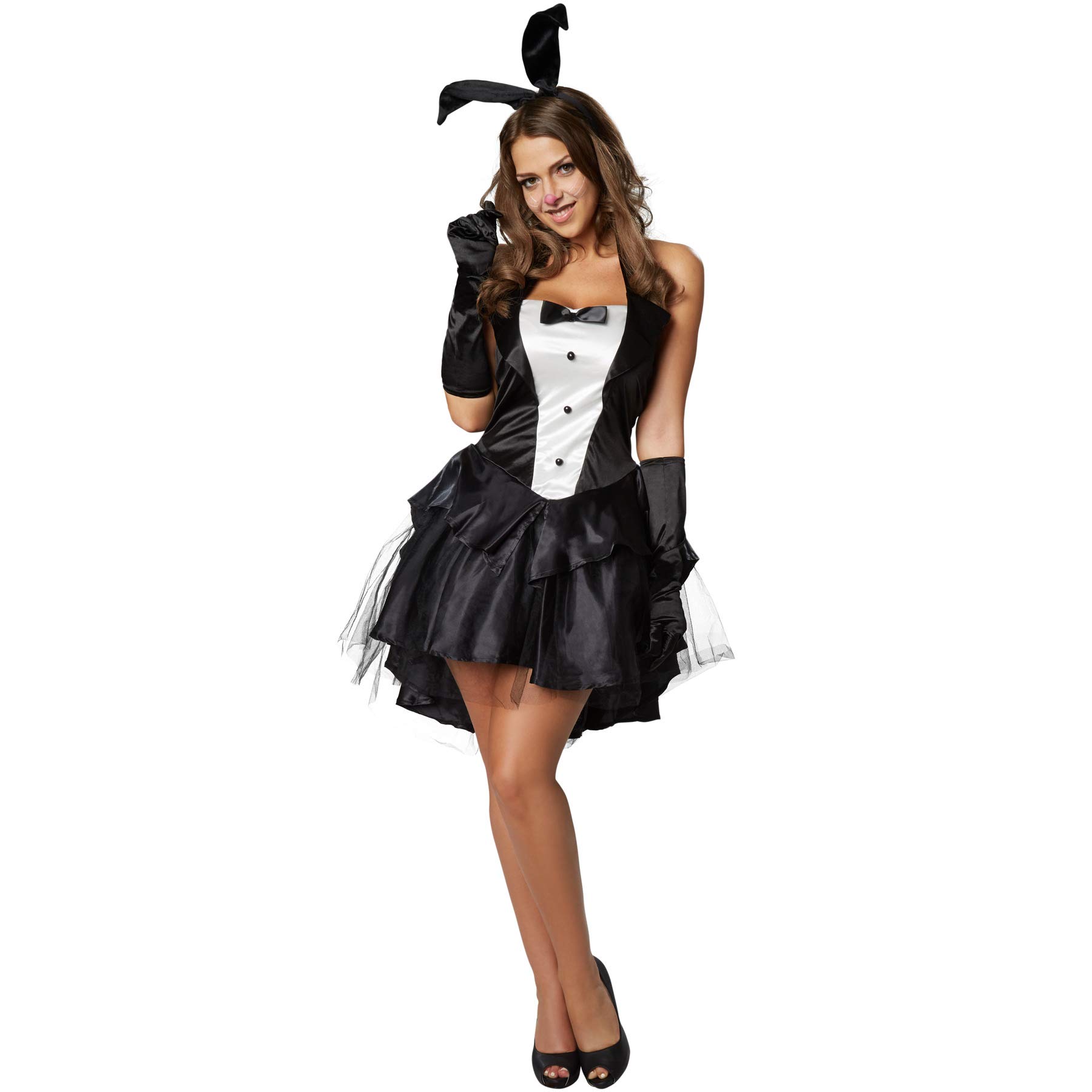 dressforfun 900476 - Déguisement pour Femme, Miss Lapin Sexy, Gants en Satin et Serre-tête avec Oreilles de Lapin Inclus (L | No. 302122)