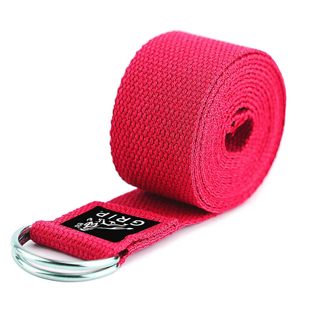 Grip Yoga Belt for Stretching, Yoga, Pilates, Gym, Physical Fitness to Gain Flexibility & Achieve Difficult Poses | 2.5 Meter Premium Cotton | Eco Friendly | Easy to Use | Durable | Red Color | (B09471HJQ4) Amazon Price History, Amazon Price Tracker