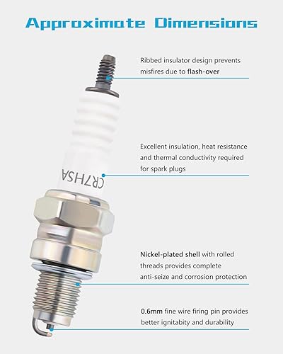Miniatura 2 de A7RTC CR7HSA Bujía de motocicleta A7RC A7TC CR7HSA 4549 Reemplazo para motor GY6 50cc 70cc 90cc 100cc 110 125 150cc motocicleta ATV Quad Scooter Go