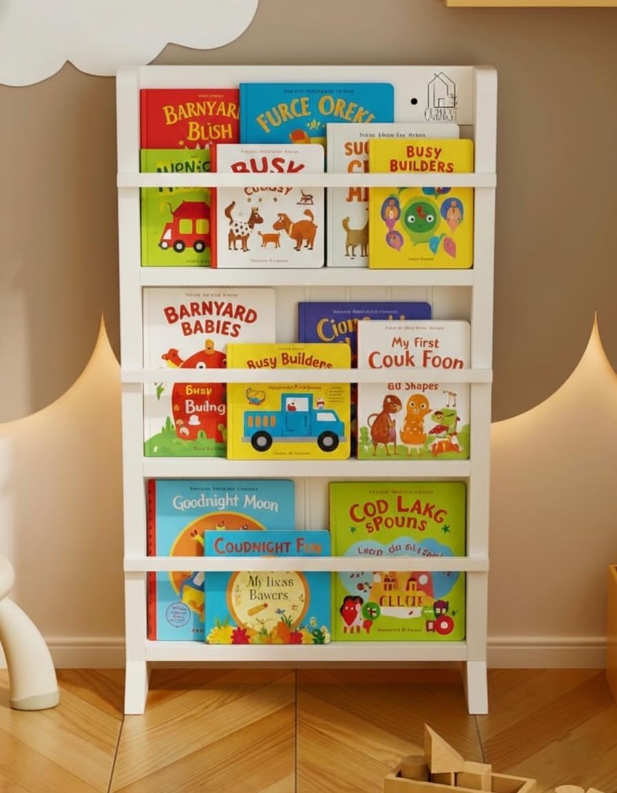 Kids/Baby Bookshelf Magnetic Sliding Whiteboard & Markers H-31–Three Tier Front-Facing Wooden Toddler for Reading, Creativity & Montessori–Nursery, Playroom & Classroom– Easy Assembly. - Image 3