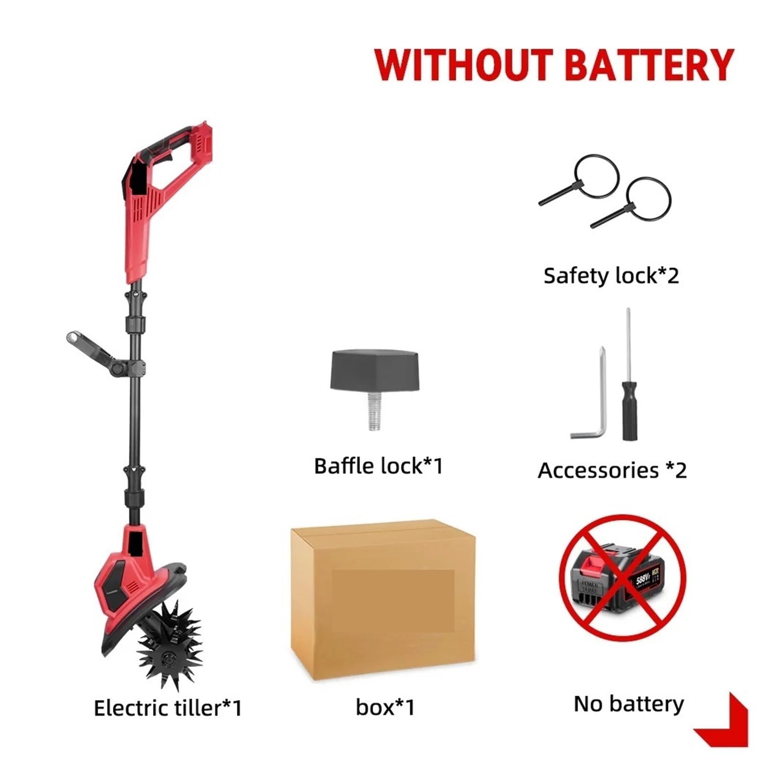 4000W 36000RPM Elektryczny Kultywator Akumulatorowy Wertykulator Ogrodowy Elektronarzędzie Na 8V Pin Baterii PotężNe Zadanie(Without Battery)