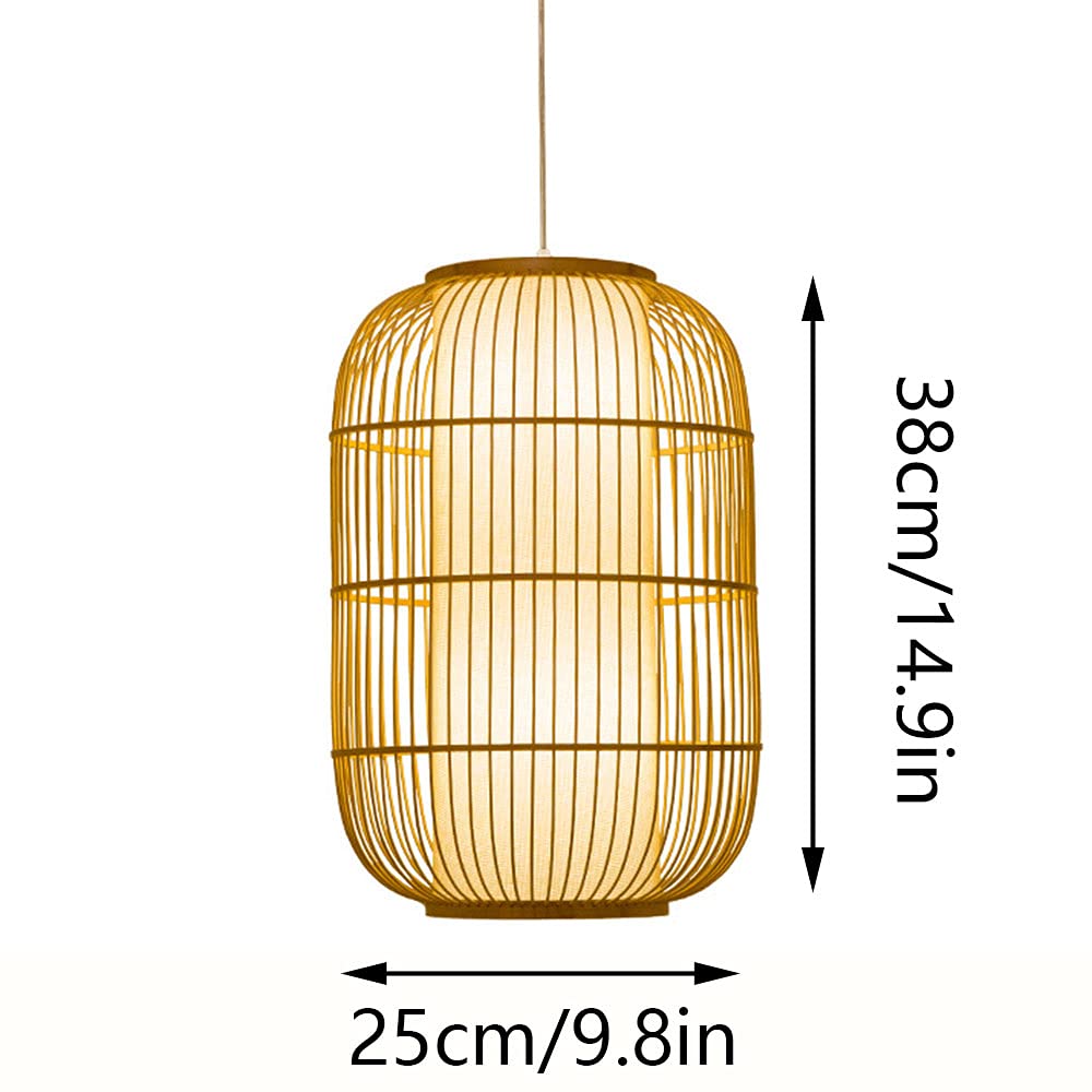 Chiński Styl Bambusowy Lampion Żyrandol Nowoczesna Kreatywność Ręcznie Tkany Rattanowy Wisiorek Światło Jadalnia Oprawy Oświetleniowe Lampa Wisząca E27 Pojedyncza Głowica Do Salonu Sypialnia Re