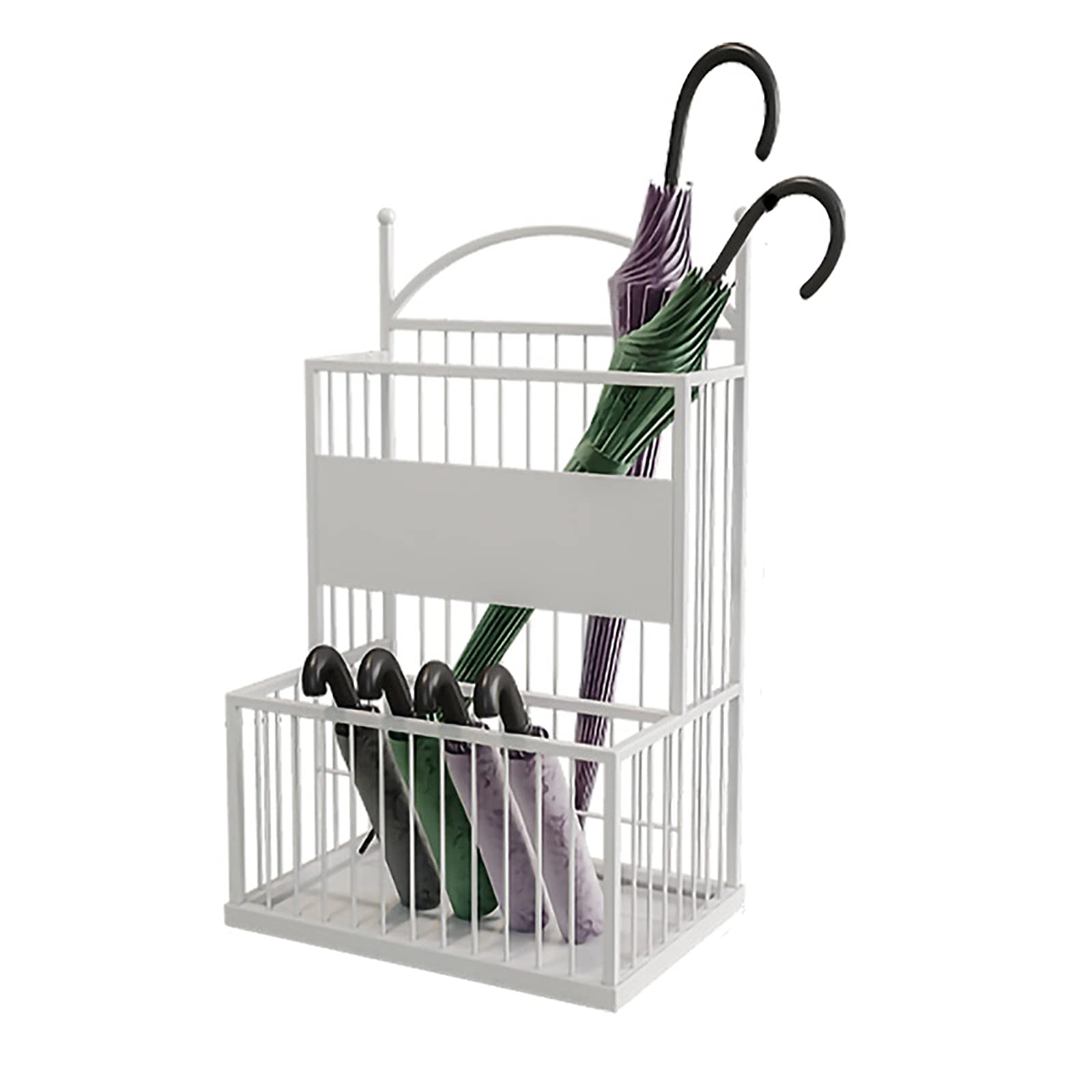 Gonmdopy White Umbrella Stand, Household Umbrella Stand, Rectangle Umbrella Stand, Metal Umbrella/White/25 X 35 X 65Cm