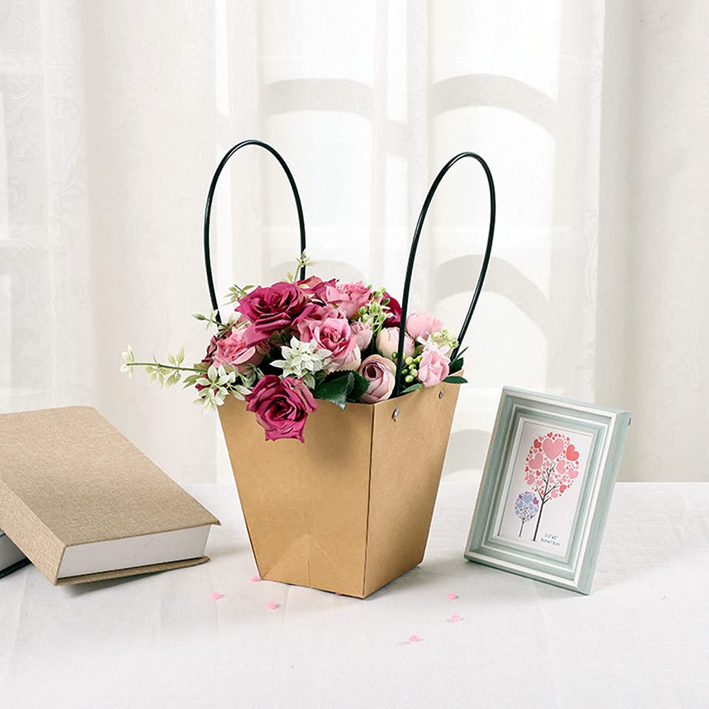 Amazon.com: Bemeet Trapezoid Kraft Flower Bouquet Wrapping Bag (4