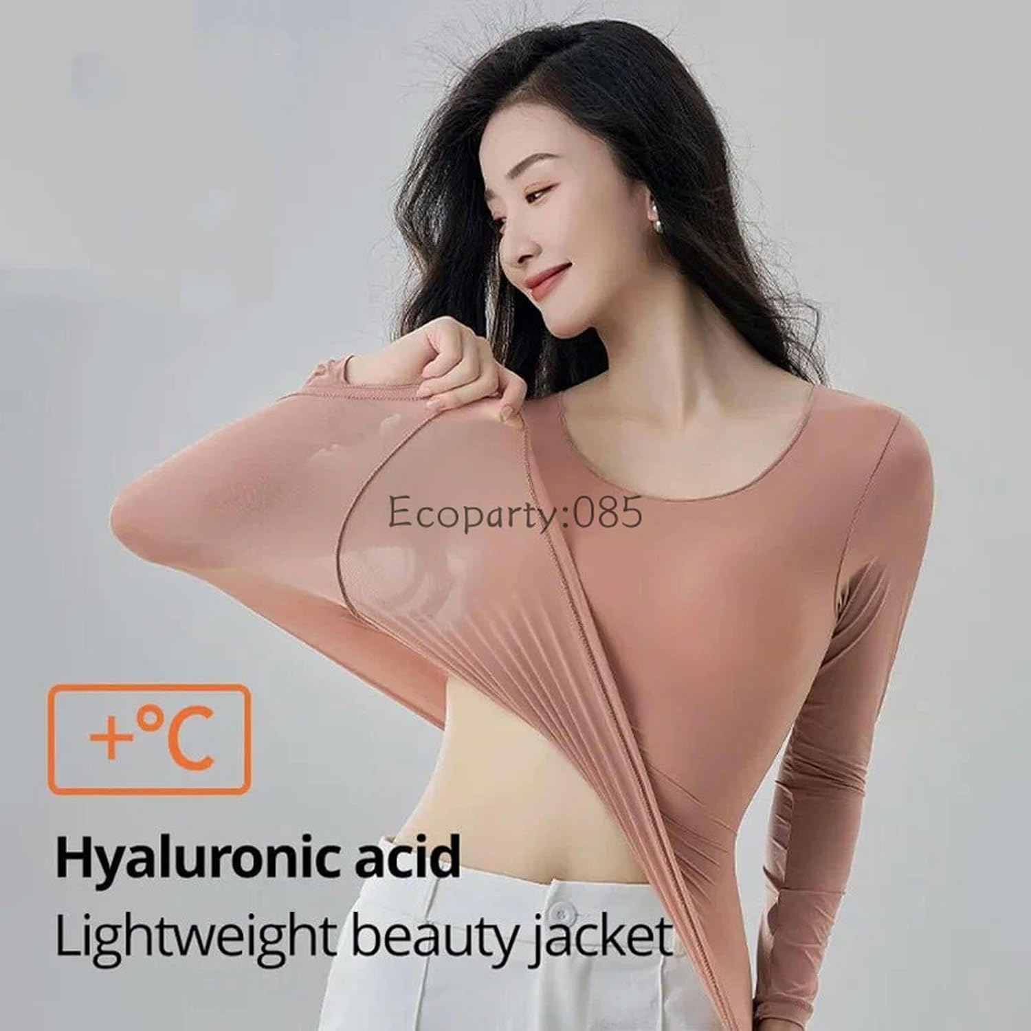 2Pcs Set Women Thermal Underwear Long Sleeves Bottoming Shirt Pullover Elastic Ladies Thermal Suits