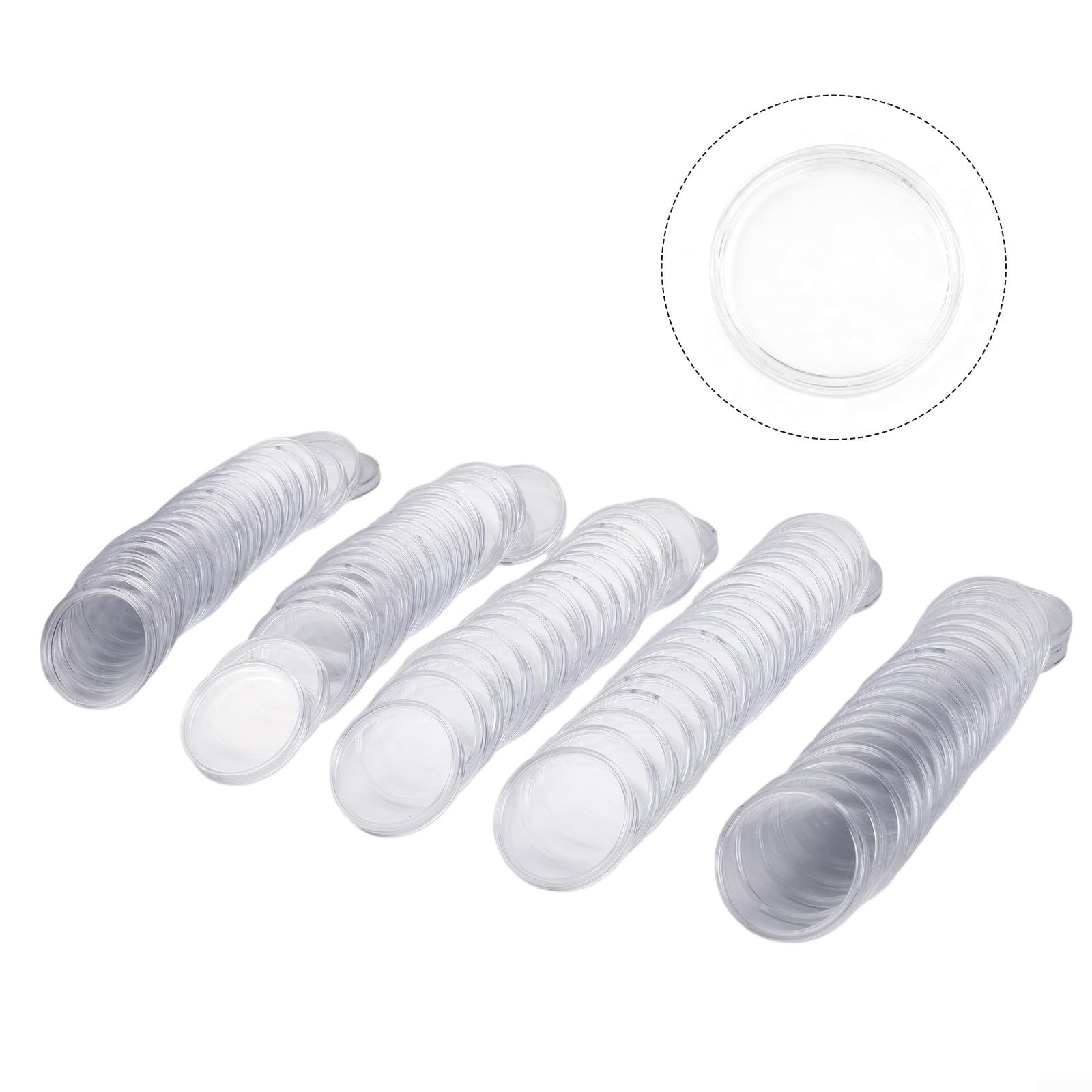 100 Uds Cápsulas Para Monedas De Plástico Colección De Monedas Con Caja De Almacenamiento Para Coleccion De Monedas Hy