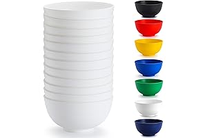 Berglander White Plastic Ramen Bowls - Dishwasher Safe, Reusable, Durable