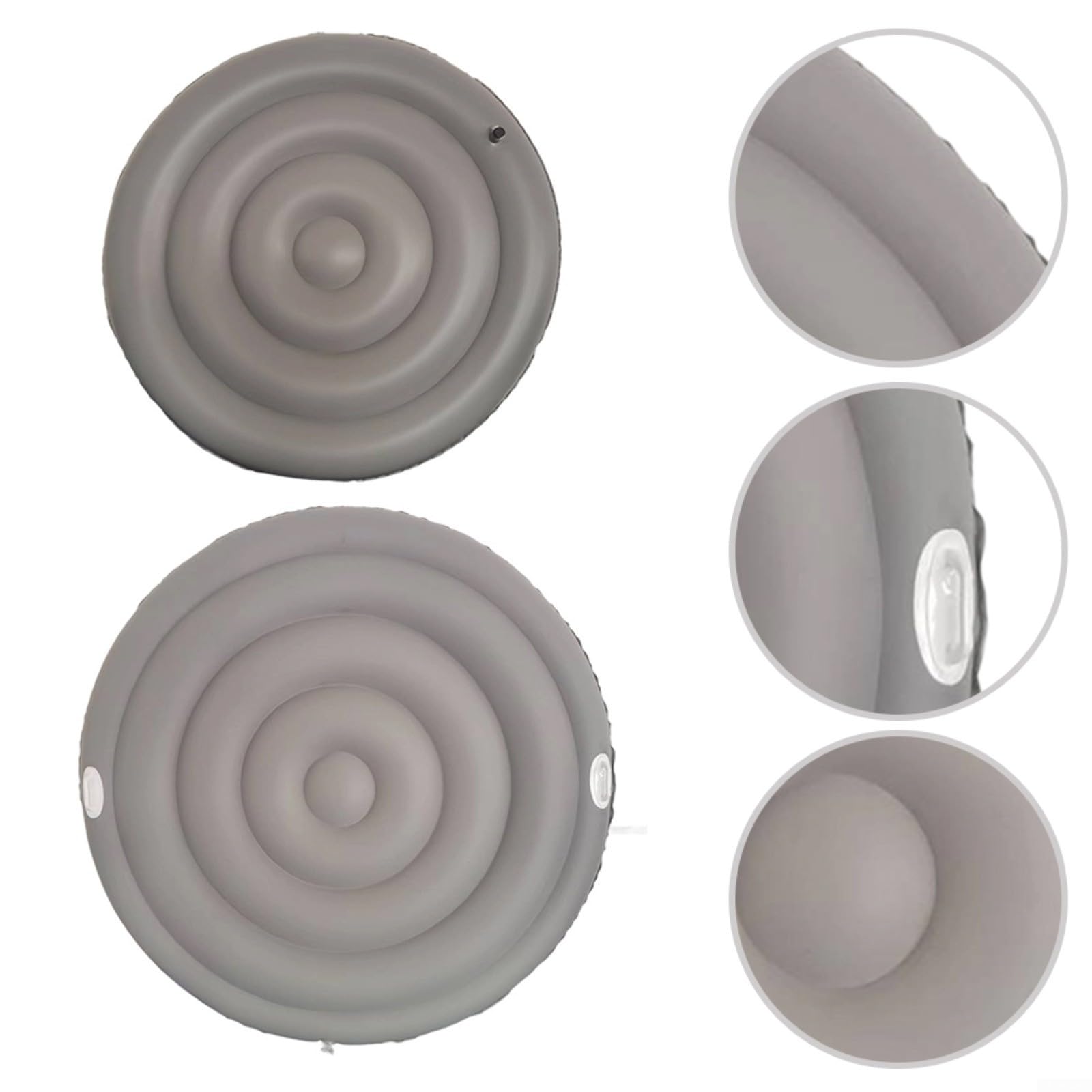 Couverture de Piscine Gonflable Ronde, Couvercle en PVC Résistant aux UV pour Spas de 145 cm & 165 cm, Isolation Écoénergétique, Gris (145 cm sans h)