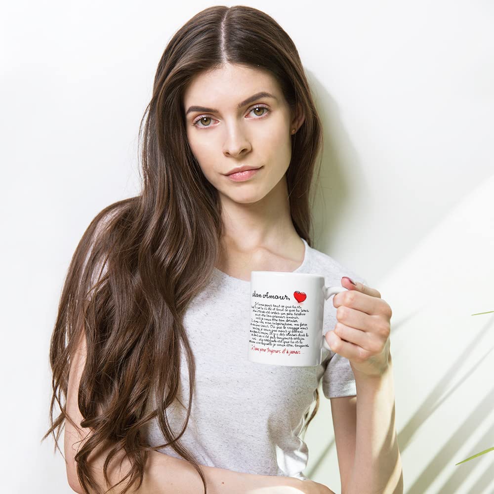 Fashionalarm Tasse Mein Herz Schlägt Für Einen Busfahrer - Beidseitig Bedruckt | Geburtstag Geschenk Idee Für Freundin Ehefrau Paare Kraftfahrer, Farbe