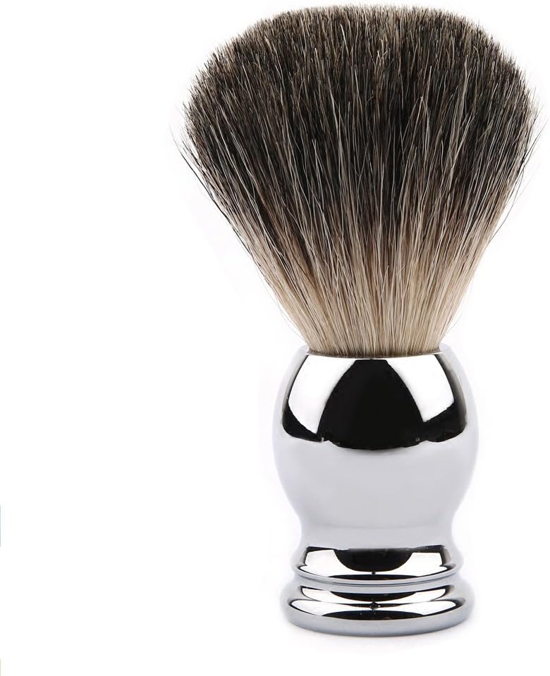 Shaving Brush,100% Professional Silvertip Badger Bristle Brush with Stainless Steel and Ergonomic Handle Christmas Gift