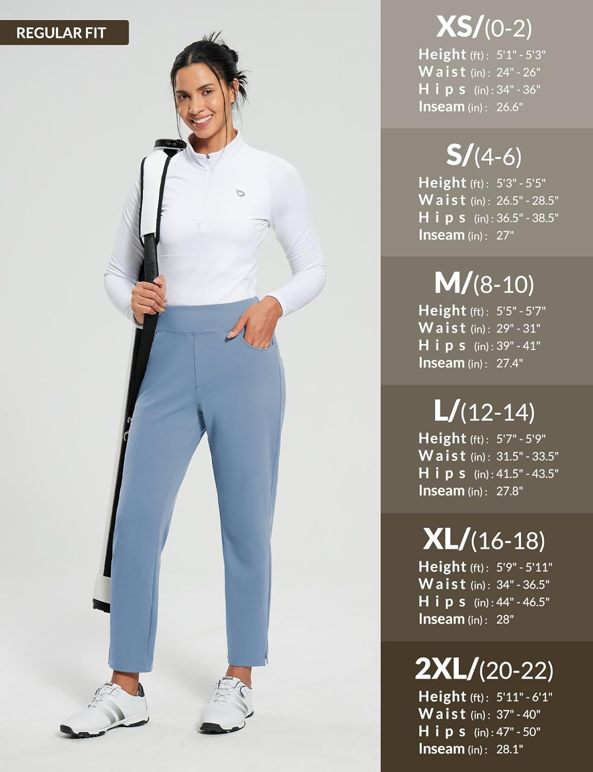 baleaf Women's Fleece Lined Pants Stretch Water Resistant Winter Thermal Travel Pants Cold Weather Gear Pockets Work Golf - Image 6