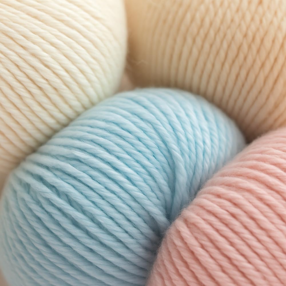 Harmony Cotton Yarn by Yarneverse – 6-Pack Soft Fine Weight (#2) 60% Cotton / 40% Acrylic (50g / 165m Each – Total 300g / 990m) (6, Pastel Collection)