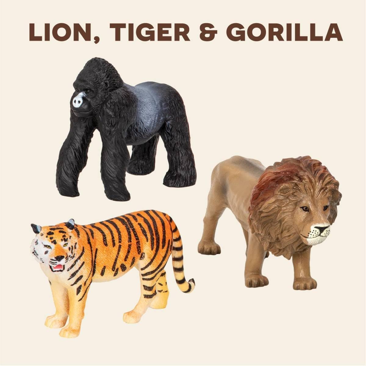 Amazon.co.jp: 3体セットライオン トラ ゴリラ Terra 動物フィギュア